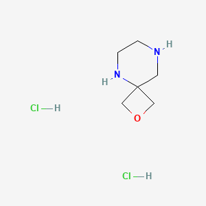 molecular formula C6H14Cl2N2O B1408590 2-oxa-5,8-Diazaspiro[3.5]nonane dihydrochloride CAS No. 1416323-26-6