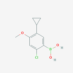 molecular formula C10H12BClO3 B14085927 (2-Chloro-5-cyclopropyl-4-methoxyphenyl)boronic acid 