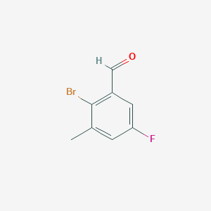 molecular formula C8H6BrFO B1408598 2-Bromo-5-fluoro-3-methylbenzaldehyde CAS No. 1799977-88-0