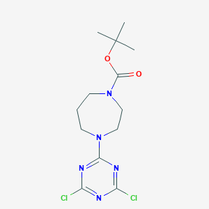 molecular formula C13H19Cl2N5O2 B14086000 Tert-butyl 4-(4,6-dichloro-1,3,5-triazin-2-yl)-1,4-diazepane-1-carboxylate 