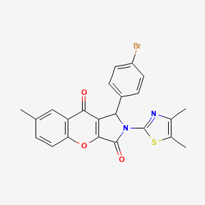 molecular formula C23H17BrN2O3S B14086009 1-(4-Bromophenyl)-2-(4,5-dimethyl-1,3-thiazol-2-yl)-7-methyl-1,2-dihydrochromeno[2,3-c]pyrrole-3,9-dione 