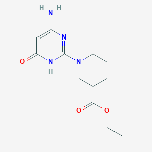 molecular formula C12H18N4O3 B14086076 Ethyl 1-(4-amino-6-hydroxypyrimidin-2-yl)piperidine-3-carboxylate 