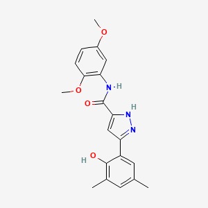 molecular formula C20H21N3O4 B14086129 N-(2,5-dimethoxyphenyl)-5-(2-hydroxy-3,5-dimethylphenyl)-1H-pyrazole-3-carboxamide 