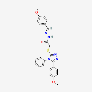 molecular formula C25H23N5O3S B14086211 N'-[(E)-(4-methoxyphenyl)methylidene]-2-{[5-(4-methoxyphenyl)-4-phenyl-4H-1,2,4-triazol-3-yl]sulfanyl}acetohydrazide 