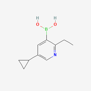 molecular formula C10H14BNO2 B14086217 (5-Cyclopropyl-2-ethylpyridin-3-yl)boronic acid 
