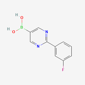 molecular formula C10H8BFN2O2 B14086265 2-(3-Fluorophenyl)pyrimidine-5-boronic acid 