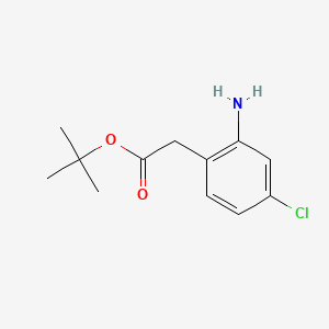 molecular formula C12H16ClNO2 B14086291 Tert-butyl 2-(2-amino-4-chlorophenyl)acetate 
