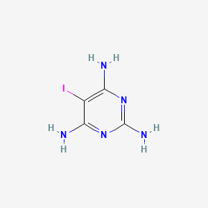 molecular formula C4H6IN5 B1408635 2,4,6-Pyrimidinetriamine, 5-iodo- CAS No. 1383788-25-7