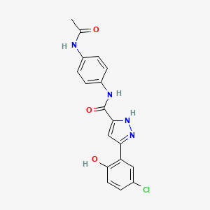 molecular formula C18H15ClN4O3 B14086376 N-[4-(acetylamino)phenyl]-5-(5-chloro-2-hydroxyphenyl)-1H-pyrazole-3-carboxamide 
