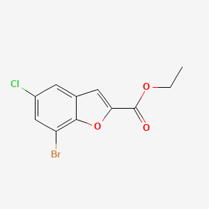 molecular formula C11H8BrClO3 B1408640 Ethyl 7-bromo-5-chloro-1-benzofuran-2-carboxylate CAS No. 1823331-46-9