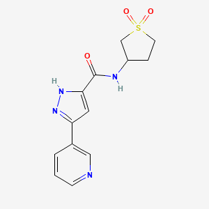 molecular formula C13H14N4O3S B14086533 N-(1,1-dioxidotetrahydrothiophen-3-yl)-5-(pyridin-3-yl)-1H-pyrazole-3-carboxamide 