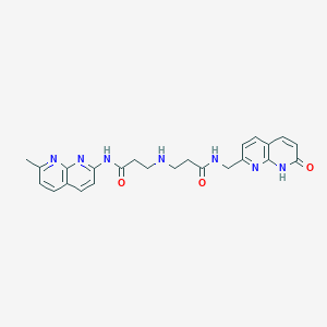 molecular formula C24H25N7O3 B14086556 N~3~-{3-[(7-Methyl-1,8-naphthyridin-2-YL)amino]-3-oxopropyl}-N~1~-[(7-oxo-7,8-dihydro-1,8-naphthyridin-2-YL)methyl]-beta-alaninamide 