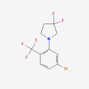 molecular formula C11H9BrF5N B1408657 1-(5-Bromo-2-(trifluoromethyl)phenyl)-3,3-difluoropyrrolidine CAS No. 1774895-97-4