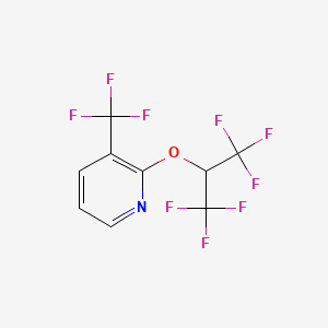 molecular formula C9H4F9NO B1408658 2-(1,1,1,3,3,3-Hexafluoropropan-2-yloxy)-3-(trifluoromethyl)pyridine CAS No. 1713160-34-9