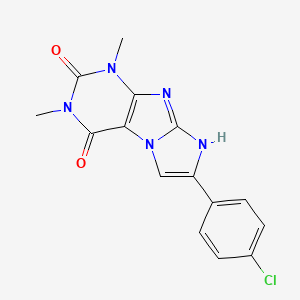 molecular formula C15H12ClN5O2 B14086590 7-(4-chlorophenyl)-1,3-dimethyl-1H-imidazo[2,1-f]purine-2,4(3H,8H)-dione 