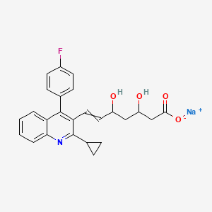molecular formula C25H23FNNaO4 B14086617 Sodium 7-(2-cyclopropyl-4-(4-fluorophenyl)quinolin-3-yl)-3,5-dihydroxyhept-6-enoate CAS No. 121659-04-9