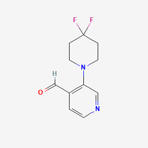 molecular formula C11H12F2N2O B1408664 3-(4,4-Difluoropiperidin-1-yl)isonicotinaldehyde CAS No. 1779121-73-1