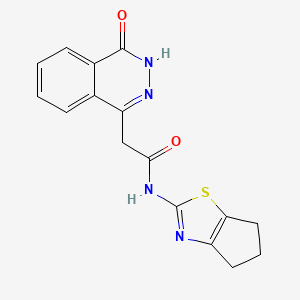molecular formula C16H14N4O2S B14086640 N-(5,6-dihydro-4H-cyclopenta[d][1,3]thiazol-2-yl)-2-(4-hydroxyphthalazin-1-yl)acetamide 