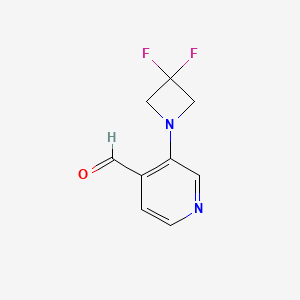 molecular formula C9H8F2N2O B1408665 3-(3,3-Difluoroazetidin-1-yl)isonicotinaldehyde CAS No. 1774895-44-1
