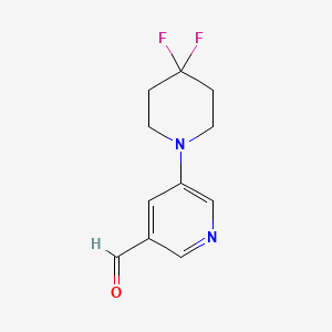 molecular formula C11H12F2N2O B1408666 5-(4,4-Difluoropiperidin-1-yl)nicotinaldehyde CAS No. 1707605-04-6