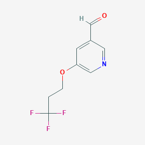 molecular formula C9H8F3NO2 B1408667 5-(3,3,3-Trifluoropropoxy)nicotinaldehyde CAS No. 1597950-96-3