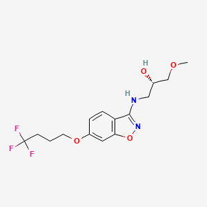 molecular formula C15H19F3N2O4 B14086677 N-[(2S)-2-hydroxy-3-methoxypropyl]-6-(4,4,4-trifluorobutoxy)-1,2-benzoxazol-3-amine 