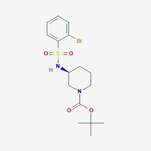 molecular formula C16H23BrN2O4S B14086680 tert-Butyl (3S)-3-[(2-bromobenzene-1-sulfonyl)amino]piperidine-1-carboxylate CAS No. 1002360-22-6