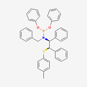 molecular formula C40H36NO2PS B14086695 Diphenyl benzyl((1S,2R)-1,2-diphenyl-2-(p-tolylthio)ethyl)phosphoramidite 
