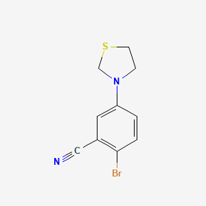 molecular formula C10H9BrN2S B1408672 2-Bromo-5-(thiazolidin-3-yl)benzonitrile CAS No. 1779128-30-1