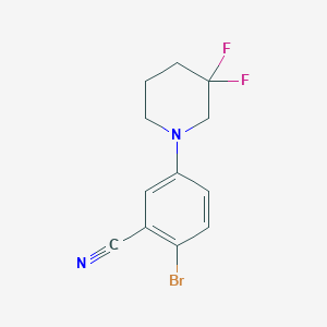 molecular formula C12H11BrF2N2 B1408673 2-Bromo-5-(3,3-difluoropiperidin-1-yl)benzonitrile CAS No. 1707572-72-2