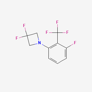 molecular formula C10H7F6N B1408679 3,3-Difluoro-1-(3-fluoro-2-(trifluoromethyl)-phenyl)azetidine CAS No. 1713160-22-5