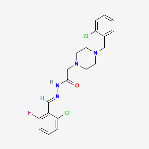 molecular formula C20H21Cl2FN4O B14086814 2-[4-(2-chlorobenzyl)piperazin-1-yl]-N'-[(E)-(2-chloro-6-fluorophenyl)methylidene]acetohydrazide 