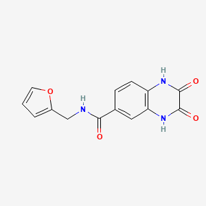 molecular formula C14H11N3O4 B14086842 N-(furan-2-ylmethyl)-2,3-dioxo-1,2,3,4-tetrahydroquinoxaline-6-carboxamide 