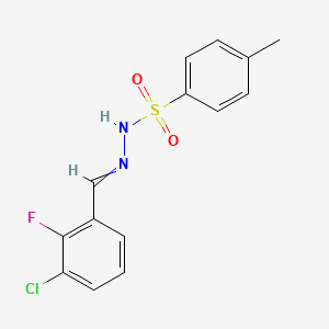 molecular formula C14H12ClFN2O2S B14086863 N-[(3-chloro-2-fluorophenyl)methylideneamino]-4-methylbenzenesulfonamide 