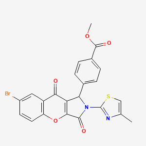 molecular formula C23H15BrN2O5S B14086914 Methyl 4-[7-bromo-2-(4-methyl-1,3-thiazol-2-yl)-3,9-dioxo-1,2,3,9-tetrahydrochromeno[2,3-c]pyrrol-1-yl]benzoate 
