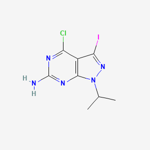 molecular formula C8H9ClIN5 B14087061 4-Chloro-3-iodo-1-isopropyl-1H-pyrazolo[3,4-d]pyrimidin-6-amine 