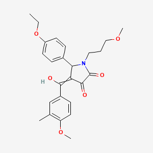 molecular formula C25H29NO6 B14087062 5-(4-Ethoxyphenyl)-4-[hydroxy-(4-methoxy-3-methylphenyl)methylidene]-1-(3-methoxypropyl)pyrrolidine-2,3-dione CAS No. 4824-08-2
