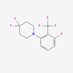 molecular formula C12H11F6N B1408713 4,4-Difluoro-1-(3-fluoro-2-(trifluoromethyl)-phenyl)piperidine CAS No. 1707367-54-1