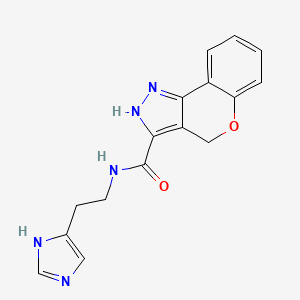 molecular formula C16H15N5O2 B14087154 N-[2-(1H-imidazol-4-yl)ethyl]-2,4-dihydrochromeno[4,3-c]pyrazole-3-carboxamide 