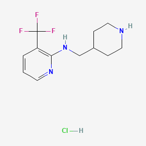 molecular formula C12H17ClF3N3 B14087168 N-(Piperidin-4-ylmethyl)-3-(trifluoromethyl)pyridin-2-amine hydrochloride 