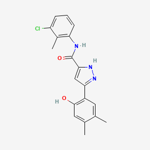 molecular formula C19H18ClN3O2 B14087283 N-(3-chloro-2-methylphenyl)-5-(2-hydroxy-4,5-dimethylphenyl)-1H-pyrazole-3-carboxamide 