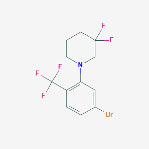molecular formula C12H11BrF5N B1408730 1-(5-Bromo-2-(trifluoromethyl)phenyl)-3,3-difluoropiperidine CAS No. 1707367-64-3