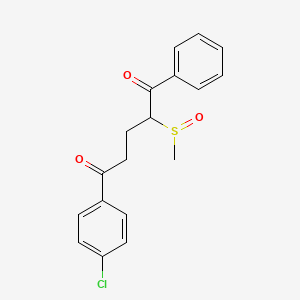 molecular formula C18H17ClO3S B14087303 5-(4-Chlorophenyl)-2-(methanesulfinyl)-1-phenylpentane-1,5-dione CAS No. 100749-28-8