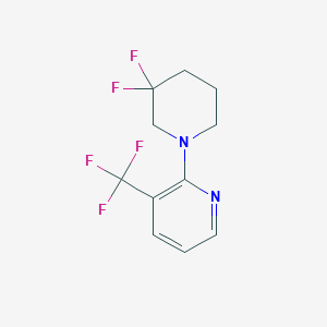molecular formula C11H11F5N2 B1408731 2-(3,3-Difluoropiperidin-1-yl)-3-(trifluoromethyl)pyridine CAS No. 1707605-11-5