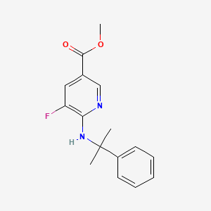molecular formula C16H17FN2O2 B14087430 Methyl 5-fluoro-6-[(2-phenylpropan-2-yl)amino]pyridine-3-carboxylate 