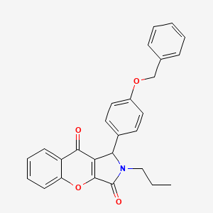 molecular formula C27H23NO4 B14087442 1-[4-(Benzyloxy)phenyl]-2-propyl-1,2-dihydrochromeno[2,3-c]pyrrole-3,9-dione 