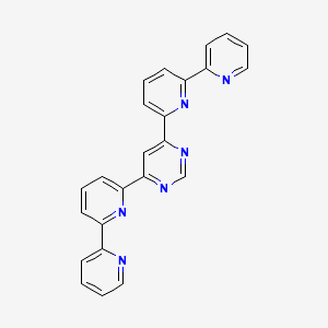 molecular formula C24H16N6 B14087468 Pyrimidine, 4,6-bis([2,2'-bipyridin]-6-yl)- CAS No. 167412-36-4