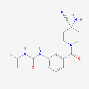 molecular formula C17H23N5O2 B1408755 1-[3-(4-Amino-4-cyano-piperidine-1-carbonyl)-phenyl]-3-isopropyl-urea CAS No. 1980053-48-2
