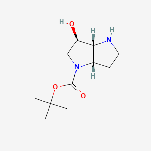 molecular formula C11H20N2O3 B14087606 tert-butyl rel-(3aS,6R,6aR)-6-hydroxy-2,3,3a,5,6,6a-hexahydro-1H-pyrrolo[3,2-b]pyrrole-4-carboxylate 