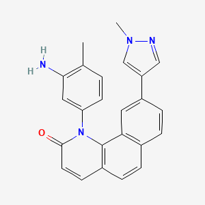 molecular formula C24H20N4O B14087683 1-(3-Amino-4-methylphenyl)-9-(1-methyl-1H-pyrazol-4-yl)benzo[h]quinolin-2(1H)-one 